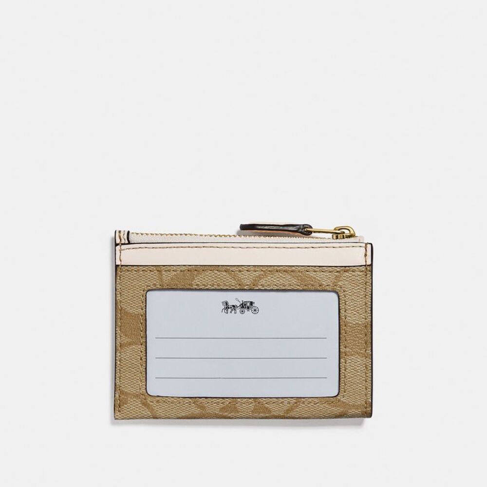 NWT Coach Outlet Mini Skinny Id Case In Signature Canvas - Picture 2 of 3